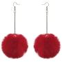 4 Pairs Faux Fur Hairball Drop Earrings Set Colorful 6mm Soft Plush Fluffy Ball Earrings Winter Jewelry for Women Girls