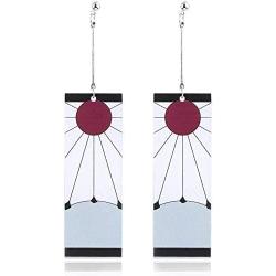 Demon Slayer Tanjiro Earrings Tanjirou Anime Cosplay Earrings Dangle Earrings Halloween Accessories