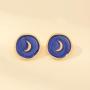 Moon Lightning Heart Crescent Star Round Circle Enamel Earrings Ring Necklaces Set Drop Oil Painting Eardrop for Women Girls Jewelry