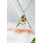 Harry Potter Womens 18'' Necklace Set Time Turner Deathly Hallows Golden Snitch Necklace Jewelry for Harry Potter Fans Merchandise Gifts (Silver)