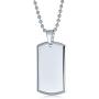 Bling Jewelry Personalized Engravable Military Army Dog Tag Pendant Necklace for Men Polished Stainless Steel Bead Ball Chain 24 Inch