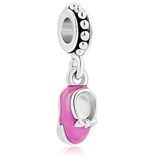LovelyJewelry Baby Shoe Charms Cute Lovely Pink Bowknot Baby Shoe Beads for Bracelets LovelyJewelry Baby Shoe Charms Cute Lovely Pink Bowknot Baby Shoe Beads for Bracelets