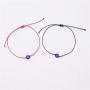 The Woos 2Pcs Evil Eye Bracelets Good Luck Pinky Promise Distance Matching Bracelets for Couple Friendship Family Adjustable Hand-Woven Cords Rope Thread Bracelet Protection Jewelry