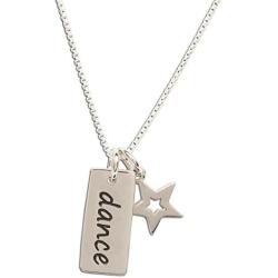 Girls Sterling Silver''Dance'' Pendant Necklace with Charms