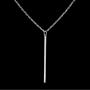 Aluinn Bar Y-Necklace Fashion Long Pendant Necklace Silver Necklace Chain Jewelry Accessories for Women and Teen Girls