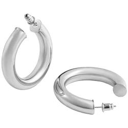 Urboon Chunky Hoop Earrings for Women, Lightweight open Hoops for Girls 14k gold plated 5mm Thick Hypoallergenic Loop Earrings.