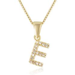 CONGYUN Tiny Gold Plated Personality Initial Necklace Letter Pendant Necklace with Cubic Zirconia Birthday Gifts for Girls, Boys, Women, Men（Letters A to Z 26）