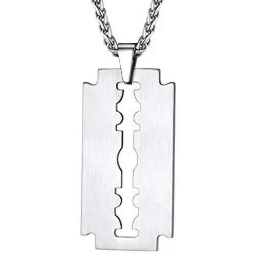 PROSTEEL Mens Stainless Steel Razor Blade Model Dog Tag Pendant Hip Hop Necklace, Punk Rock Jewelry, 22inch-24inch Adjustable, Come Gift Box PROSTEEL Mens Stainless Steel Razor Blade Model Dog Tag Pendant Hip Hop Necklace, Punk Rock Jewelry, 22inch-24inch Adjustable, Come Gift Box