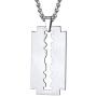 PROSTEEL Mens Stainless Steel Razor Blade Model Dog Tag Pendant Hip Hop Necklace, Punk Rock Jewelry, 22inch-24inch Adjustable, Come Gift Box