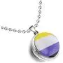 CENWA LGBT Gay Pride Rainbow Time Gemstone Double-Sided Glass Ball Pendant Necklace LGBT Lesbian Jewelry