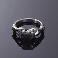 zeqingjw Cremation Jewelry for Ashes Heart Memorial Urn Jewelry Human Pets Ashes Holder Keepsake Urn Ring for Women Size 6/7/8/9/10
