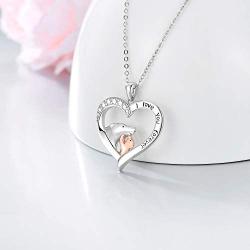 Mom Gifts for Mothers Day Mama and Baby Bear Elephant Necklace for Women 925 Sterling Silver Heart Mother Daughter Pendant Necklace