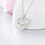 Mom Gifts for Mothers Day Mama and Baby Bear Elephant Necklace for Women 925 Sterling Silver Heart Mother Daughter Pendant Necklace