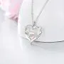 Mom Gifts for Mothers Day Mama and Baby Bear Elephant Necklace for Women 925 Sterling Silver Heart Mother Daughter Pendant Necklace