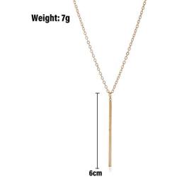 Long Pendant Necklace - Layer Simple Bar Necklace Disc Necklace Minimalist Y Strands for Women Girl