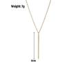 Long Pendant Necklace - Layer Simple Bar Necklace Disc Necklace Minimalist Y Strands for Women Girl