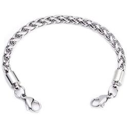 linnalove-Stainless Steel Wheat Chain lnterchangeable Medical Alert Bracelets - (Just Chain)