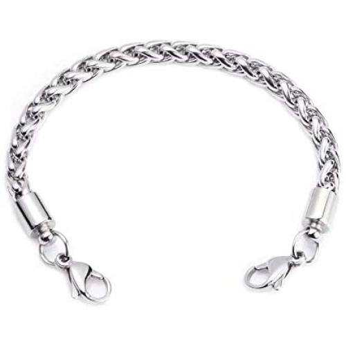 linnalove-Stainless Steel Wheat Chain lnterchangeable Medical Alert Bracelets - (Just Chain)