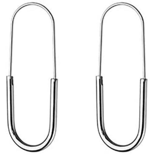 Stainless Steel Cartilage Safety Pins Hoop Earrings Snap Hypoallergenic Women Men Unisex Punk Piercing Jewelry