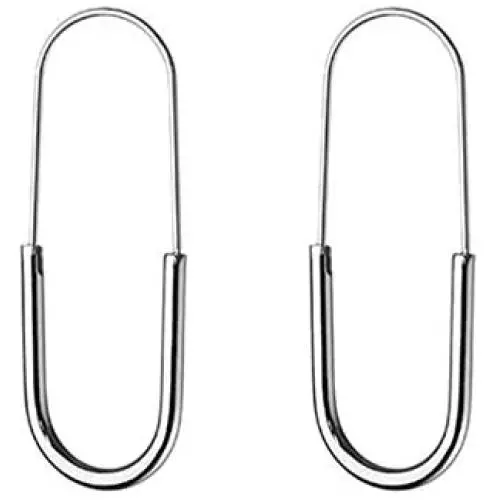 Stainless Steel Cartilage Safety Pins Hoop Earrings Snap Hypoallergenic Women Men Unisex Punk Piercing Jewelry