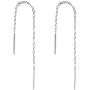 Exquisite Wire Threader Dangle Earrings Curve Twist Shape 18k White Gold Plated Jewelry for Women