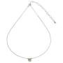 Sterling Silver Golden Shadow Solitaire Choker Necklace Made with Swarovski Crystal