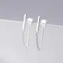 Cinlan Simple Chain 925 Sterling Silver Dangle Earrings Jewelry Minimalist Asymmetric earrings Cinlan Simple Chain 925 Sterling Silver Dangle Earrings Jewelry Minimalist Asymmetric earrings