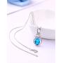 HXZZ Fine Jewelry Natural Gemstone Gifts for Women Sterling Silver Swiss Blue Topaz Amethyst Citrine Pendant Necklace