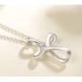 FANCIME White Gold Plated 925 Sterling Silver Open Loop Celtic Knot Cross Crucifix Infinity Pendant Necklace For Women Girls, 16'' + 2'' Extender