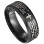 Xusamss Fashion Stainless Steel Lords Prayer Cross Band Ring