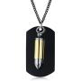 Free-Engraving Stainless Steel 2 in 1 Dog Tag Necklace Cremation Urn Bullet Pendant Necklace for Men Boys