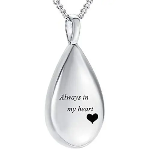 Teardrop Cremation Jewelry for Ashes Keepsake Pendant Holder Ashes for Pet Human Stainless Steel Memorial Urn Necklace