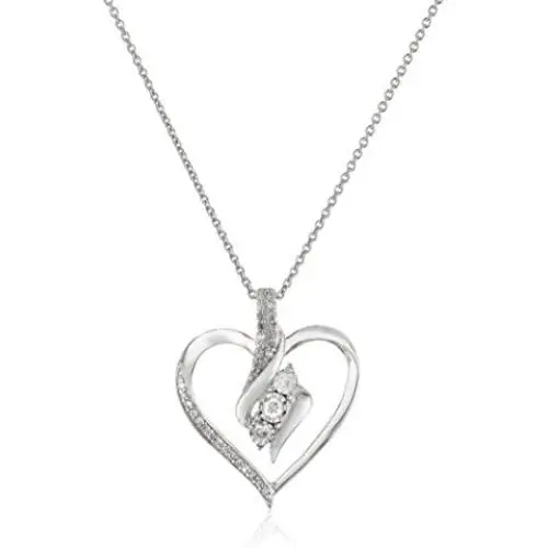 Amazon Collection Diamond 3 Stone Pendant Necklace (1/4 cttw), 18'' Amazon Collection Diamond 3 Stone Pendant Necklace (1/4 cttw), 18''