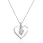 Amazon Collection Diamond 3 Stone Pendant Necklace (1/4 cttw), 18''