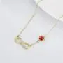 Yafeeso 14K Gold Infinity Necklace, Solid Infinity Love Heart Pendant Necklace with Red Cubic Zirconia Jewelry Gifts for Her, Women, 16+2 Inch