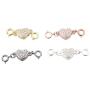 AllinONE Mixed Color Rhinestone Magnetic Connector Clasp for DIY Craft Jewelry Bracelet Necklace (Heart Shape - 8pcs)