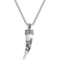 Protection Tooth Amulet Cornicello Italian Horn Pendant Necklace For Women For Men 925 Sterling Silver More Gemstones