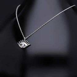 Soyaz Evil Eye Necklace | 14k Gold Plated 925 Sterling Silver Necklace for Women | Dainty Cubic Zirconia Stone Choker Jewelry for Girls | Gold Necklaces for Women