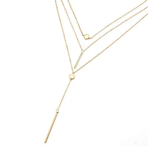 Chargances Women Y Lariat Necklace Bar Pendant Choker Necklace Bohemia Three Layered Necklace Multi layer Chain Delicate Women Y Necklaces for Women Long Choker Jewelry for Women and Girls (gold) Chargances Women Y Lariat Necklace Bar Pendant Choker Necklace Bohemia Three Layered Necklace Multi layer Chain Delicate Women Y Necklaces for Women Long Choker Jewelry for Women and Girls (gold)