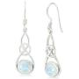 Natural Lapis, Turquoise, Labradorite, Moonstone Dangle Earrings Celtic Knot Design in 925 Sterling Silver