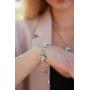 Leafael Infinity Love Heart Link Bracelet with Birthstone Crystal, Womens Gifts, Silver-Tone, 7'' with 2'' Extender