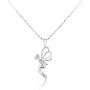 Alice Yan Jewelry Fairy Angel Wing Cross Necklace for Women 14K White Gold Over Sterling Silver