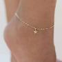 KRENQUE 14k Gold Plated Anklet,Dainty Lace/Coin/Figrao/Rectangle/Beaded/Star Chain Anklet Jewelry,Boho Anklet,Delicate Gold Chain Anklet Lucky Lace Chain Adjustable Foot Chain for Womens