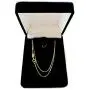 14k Yellow Solid Gold Mirror Box Chain Necklace, 0.6mm