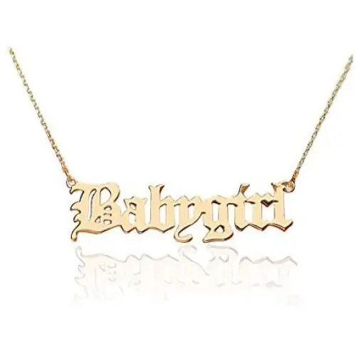 Tiande Babygirl Angel Old English Necklace 18K Gold Dipped Handmade Necklace Gift for Girls Women Tiande Babygirl Angel Old English Necklace 18K Gold Dipped Handmade Necklace Gift for Girls Women