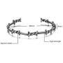 Barsly Men Bangle Open Cuff Twist Thorns Wire Titanium Steel Geometric Bracelet Open Cuff Barbed Jewelry Viking Bangles