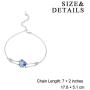 AOBOCO I Love You Jewelry Sterling Silver Heart Bracelet, Blue Purple Crystal from Austria, Fine Jewelry Gifts for Women