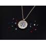 I Love You to The Moon and Back Family Tree of Life Floating Charms Memory Locket Necklace with Created Birthstone