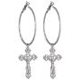 AILUOR Vintage Gothic Cross Dangle Hoop Earrings - Cross with Hoop Charm Tassel Dangle Drop Earrings Christian Jewelry for Women