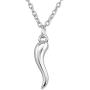 My Shape Rhodium Plated Minimal Italian Horn Pendant Good Luck Protection Necklace Fashion Jewelry